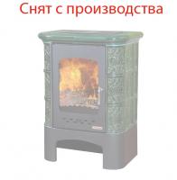 печь-камин бавария изразец барокко зеленая экокамин